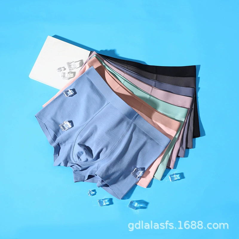 Тенденция новый простой дышащий и удобный хлопок мужские бесшовные пластинчатые трусики стильные угловые брюки