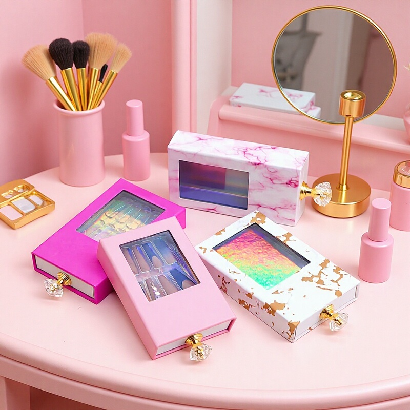 Nail Packaging Box, Perfume Box, Manicure with Holder, Delivery, Printable Logo, Wearable Nail Box Wholesale