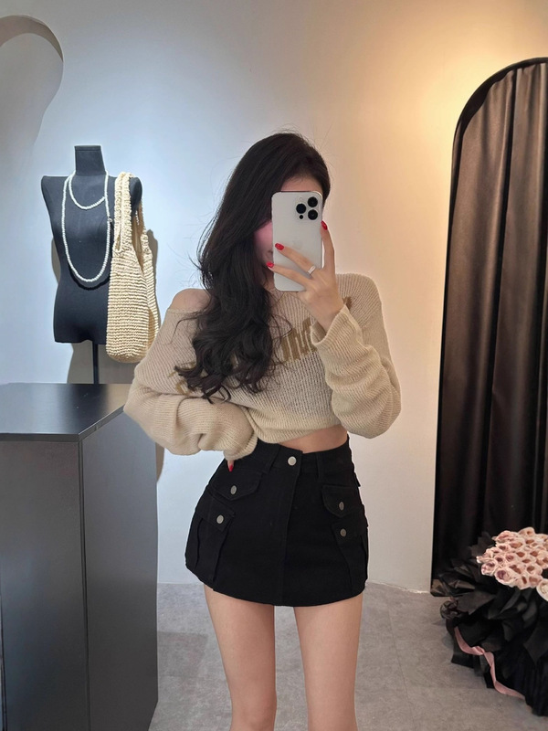 韩魅儿辣妹短裙女夏季新款浅色高腰显瘦修身a字包臀半身裙潮1807|undefined