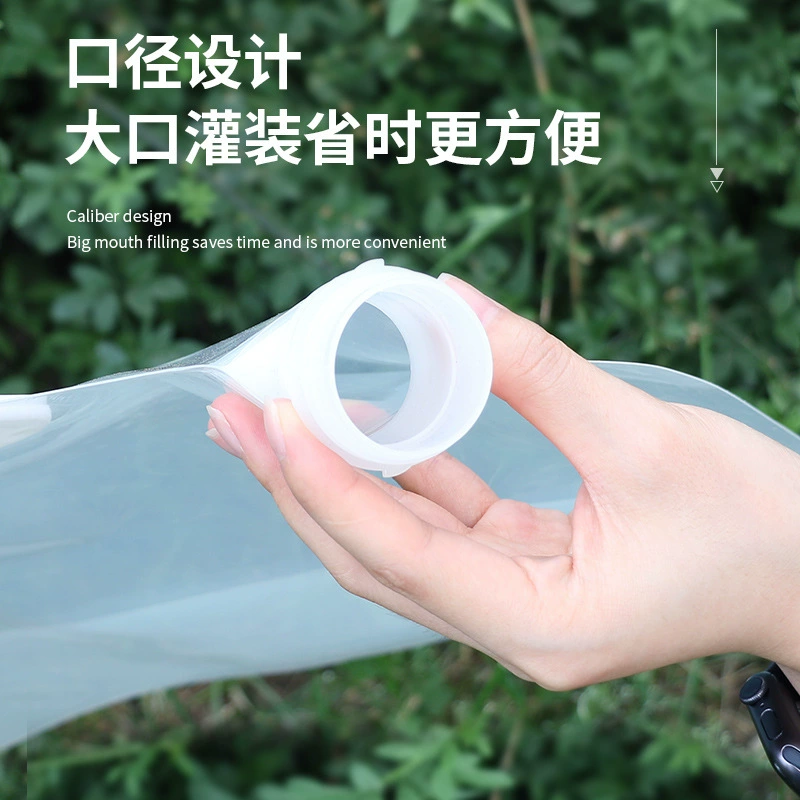 Folding Water Container, capacious portable bottle, thickened material with nozzle and handle