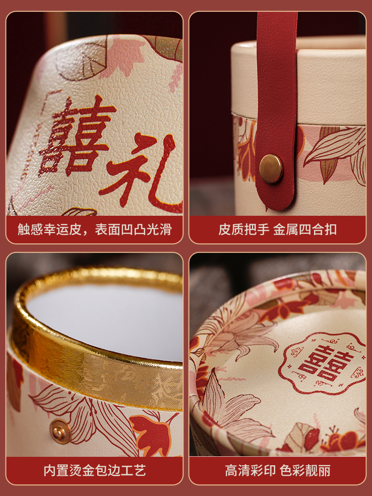 Xi Manzhi 2025 nueva caja de dulces de boda caja de regalo de embalaje de dulces caja de cartón vacía redonda