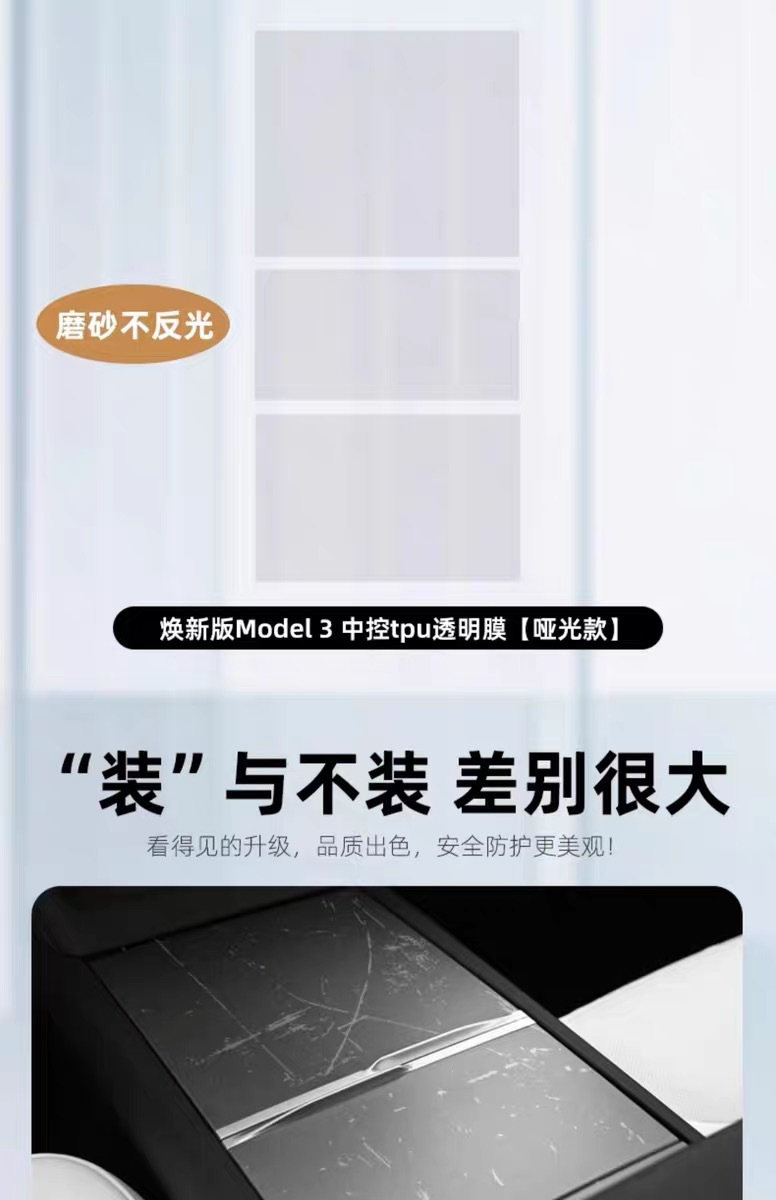 Suitable for Tesla central control screen protector, Model Y YL new version 3 interior film, protective film, car window button accessories