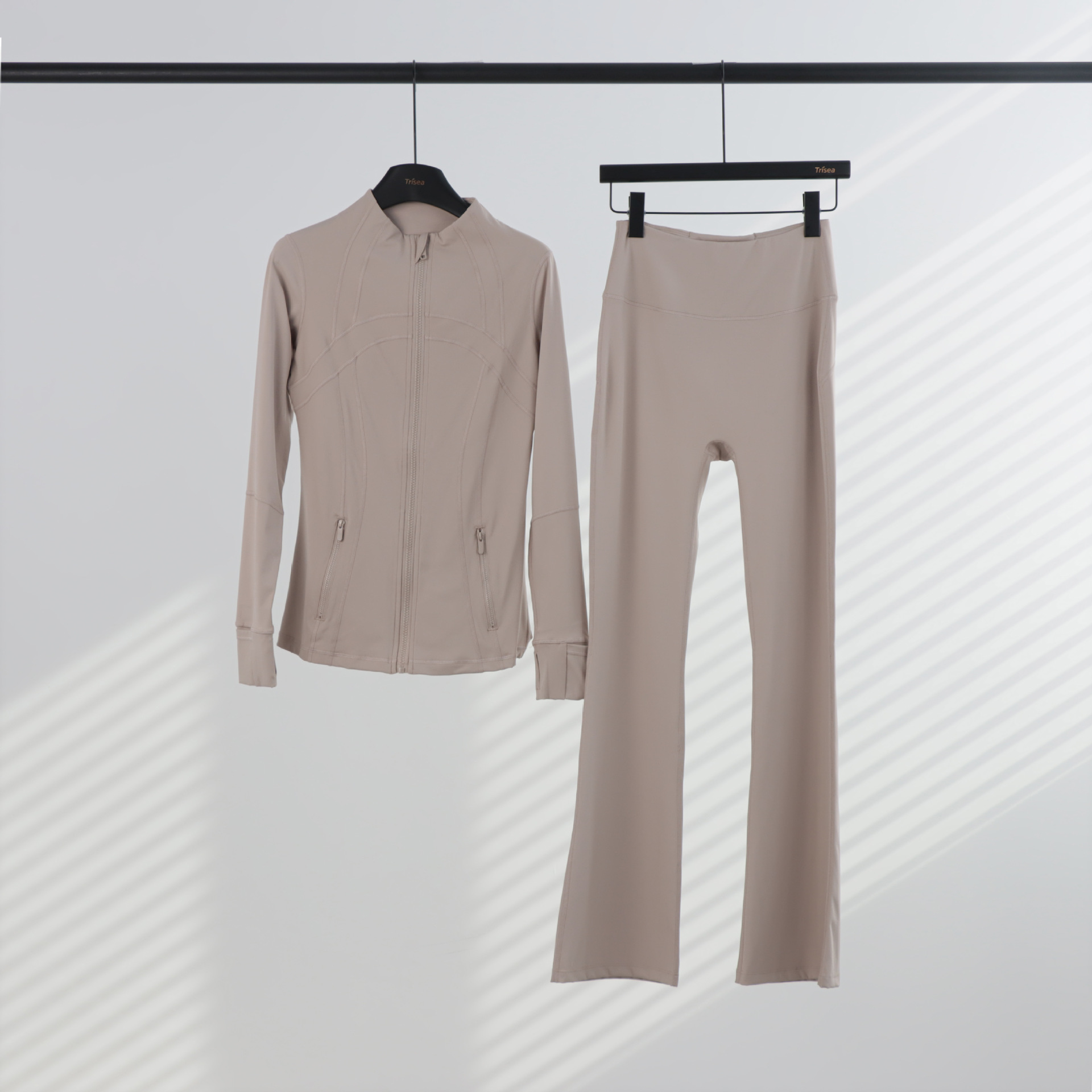 LULU chaqueta de cuello de喇叭 con cremallera, chaqueta de cuerpo, chaqueta de yoga elástica, mujer
