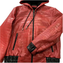 真鳄鱼皮男士西装青年夹克真皮衣修身商务休闲小资皮西服外套保暖