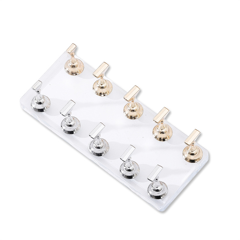 Transfronteriza manicura especial nuevo soporte de almohadilla de uñas de acrílico de doble fila fuerte base magnética de práctica herramienta de visualización de almohadilla de uñas