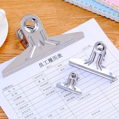 Stainless steel folder office document receipt organizing board clip study materials strong wall-mounted long tail fixed clip
