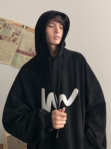 Heavyweight Hooded Sweatshirt for Men - Spring and Autumn Season, Trendy Brand, American Retro Style, Loose Oversize, Fleece Lined Casual Jacket Top