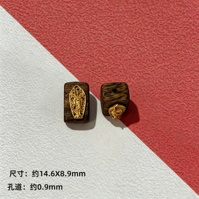 ancient silver gold-plated agarwood spacer: Zərgərlik ara hissələri - dizang-wang-agarwoodpiece-s925-silver