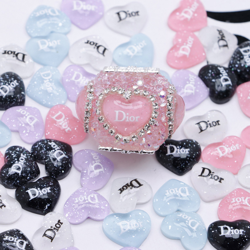 10*12mm Transparent Hair Accessories, Fine Glitter Jewelry, Heart-Shaped Brand Nail Parts, DIY Bead Accessories, Decorations