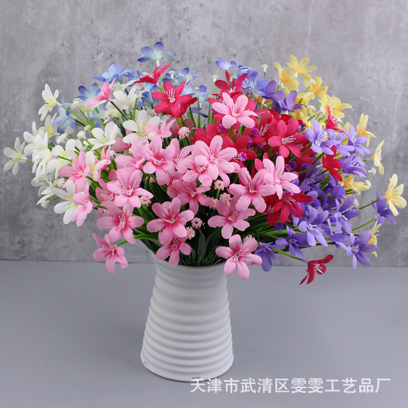 Ramo de Flores Artificiales Decorativas con Efecto Estrellado