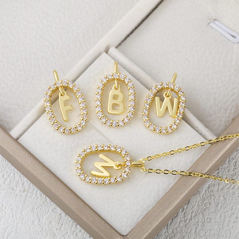 Pendant Jewelry Making Type 1 Piece 11.3*18.7mm Copper Zircon Letter Pendant