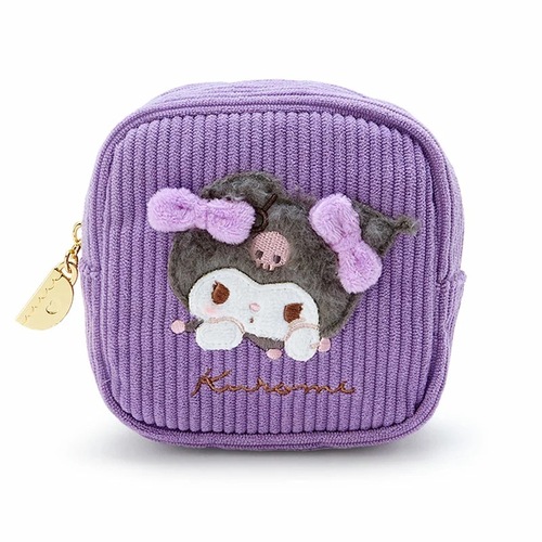 Japanese cute cinnamon dog Kuromi corduroy embroidered small cosmetic bag change storage bag lipstick bag