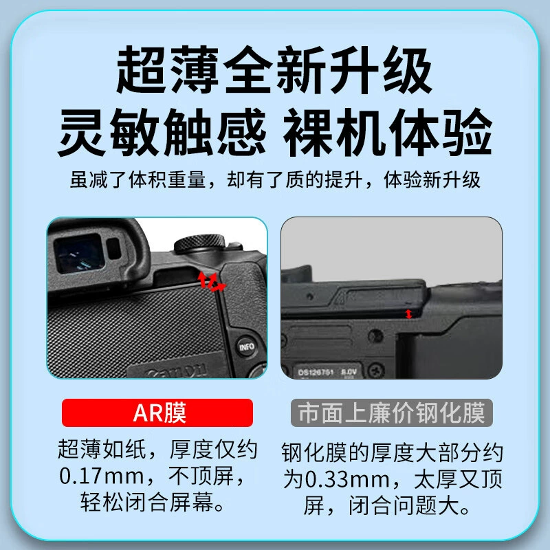 Подходящий для камеры Canon фильм EOS R50/R6 аксессуары AR улучшение и отражение вниз защитное стекло микросферного высокого разрешения
