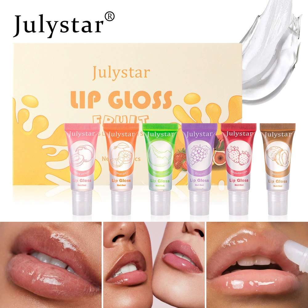 Julystar Fruity Transparent Lip Oil, набор из 6 упаковок, набор блесков для ухода за губами