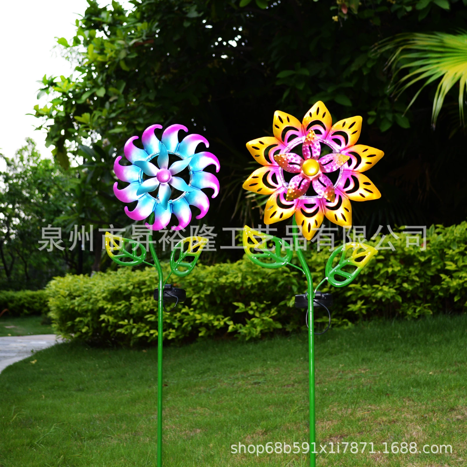 Трансграничная Солнечная железная ветряная мельница лампа водонепроницаемый открытый двор ландшафтный светильник сад металлический ремесленный ветряная мельница