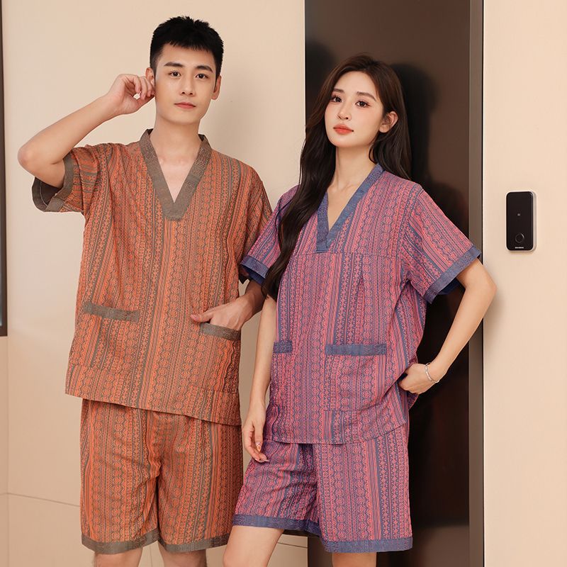 스웨트셔츠 여성용 가슴 더블 레이어 비료 플러스 사이즈 연인 남성 목욕 옷 사우나 옷 발 마사지 및 마사지 세트