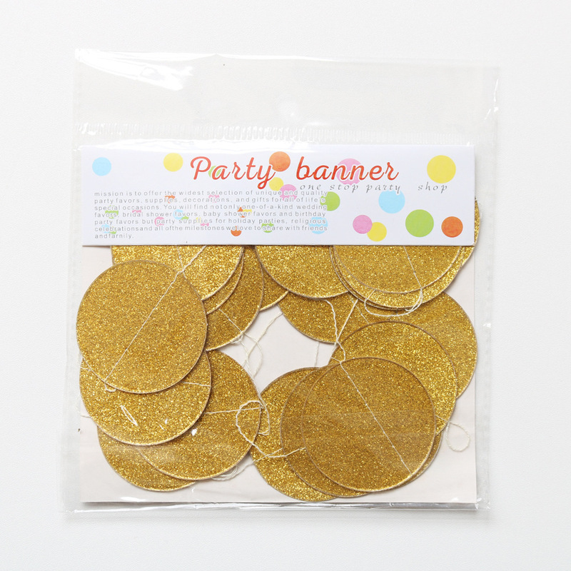 メーカー卸売 2m個入り縫製円形ラメ飾り、ラメ円形紙紐飾り、パーティー誕生日デコレーション|undefined