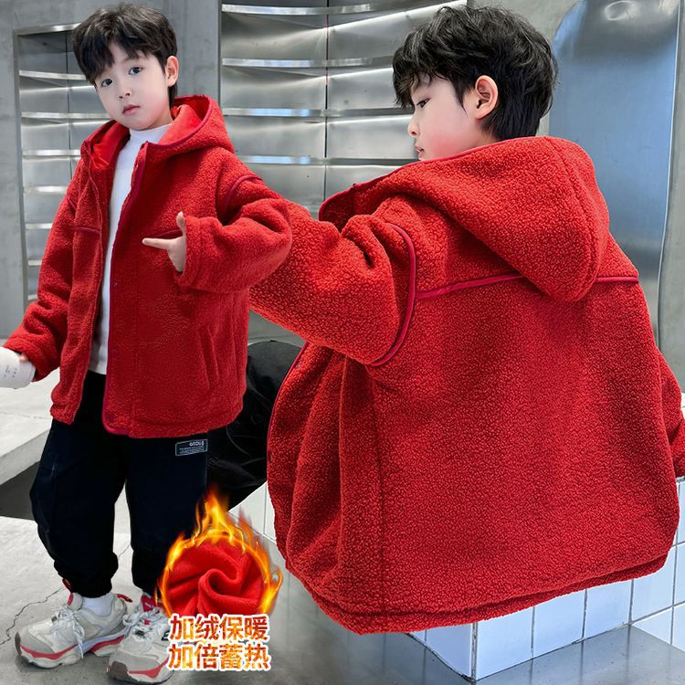 익스플로시브 베어 & M25-작업복 스타일 후드 울 스웨터 신년복