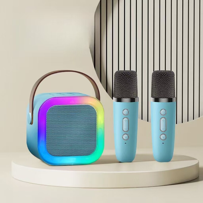 Cross-Border K12 Wireless Dual-Microphone Karaoke Bluetooth Speaker with Colorful Lights, Portable Home Ktv Audio System, Wholesale from Foreign Trade Factory Cross-Border K12 Wireless Dual-Microphone Karaoke Bluetooth Speaker with Colorful Lights, Portable Home Ktv Audio System, Wholesale from Foreign Trade Factory