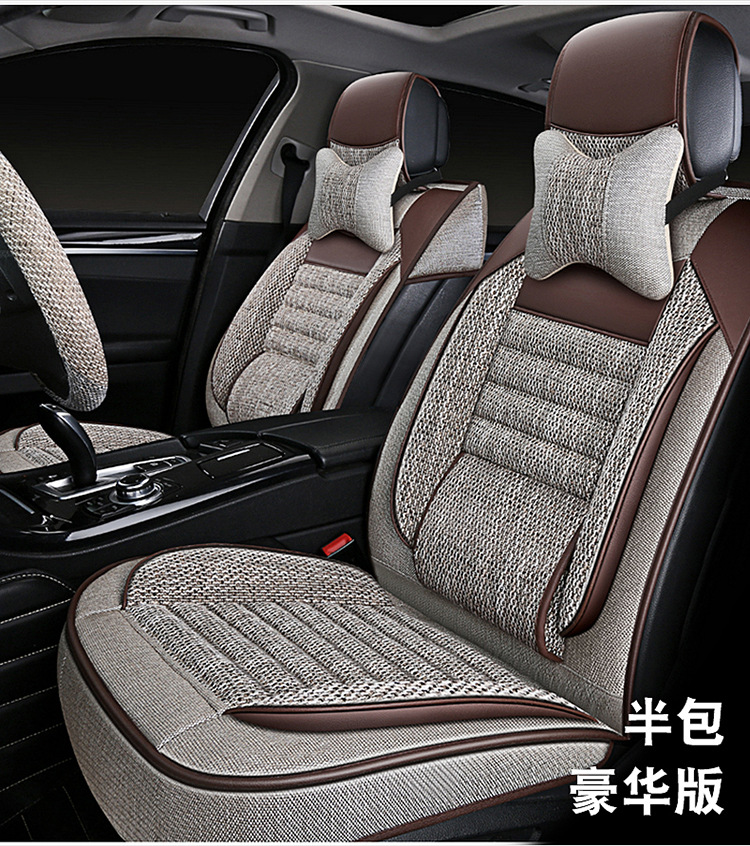 Wholesale All-Inclusive Car Seat Covers, Universal for All Seasons, Anti-Linen Fabric, Full Set of Breathable Car Seat Cushion Covers