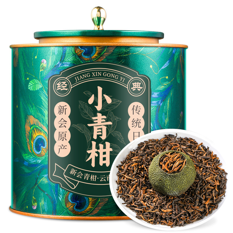 小青柑 新会 10年プーアル茶 熟茶 新会雲南マンダリンプーアル茶 小青柑茶 缶詰 400g|undefined