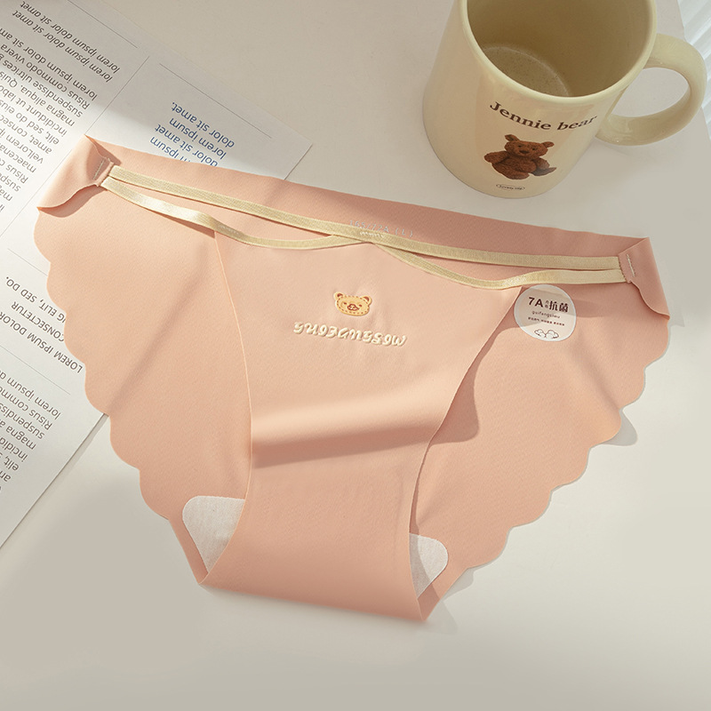 Hielo de seda algodón puro entrepierna antibacteriana cintura baja sin costuras sexy puro deseo tentación bragas de mujer cabeza transpirable calzoncillos de niña