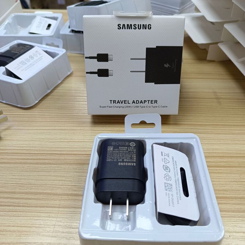 Suitable for Samsung Pd25W Two-In-One Charger Packaging Note10S20 Charger Us and European Standard Set