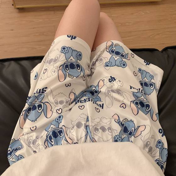 Summer Cartoon Pajama Pants Women's Casual Loose Shorts Summer Outer Wearing New Style Small New Home Pants Snoopy