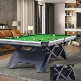 台球桌中式八球成人美式台球桌钢库皮口比赛台职业标准台家用