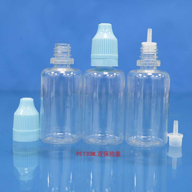 子供に安全な PET30ML ダブル安全キャップ先の尖ったインナープラグドロップボトルエッセンシャルオイル充填カラーライティングエマルジョン空のプラスチックボトル|undefined