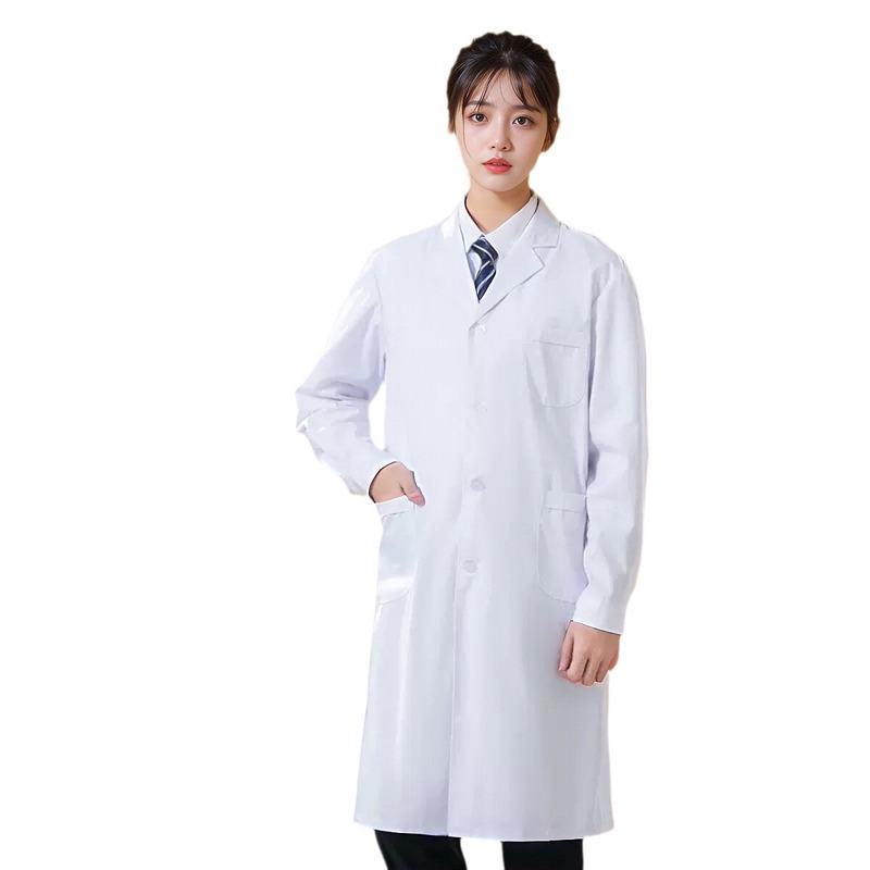 学生实验服长袖药店医生护士服食品车间工作服男女白大褂工装|undefined