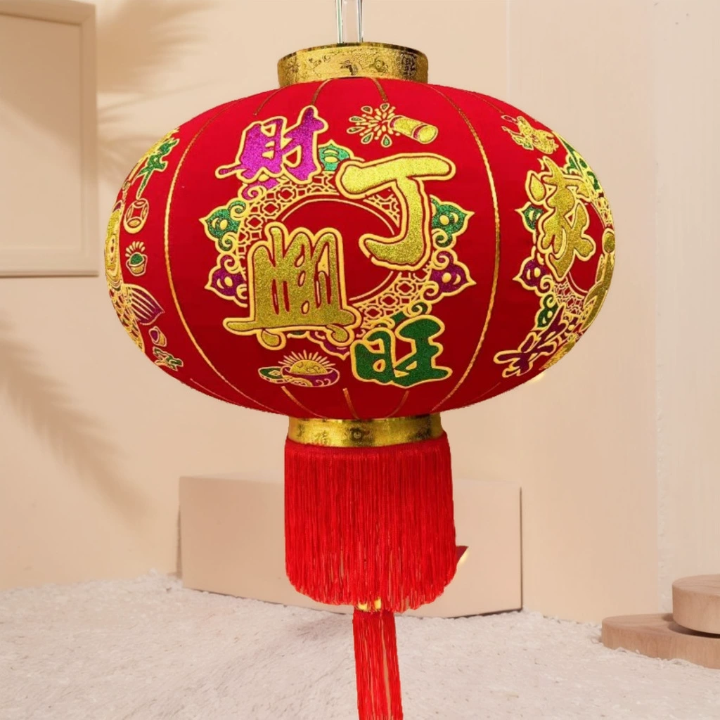 Lantern random mix of 3 velvet-coated long pole door lanterns Chinese New Year palace lanterns retail wholesale