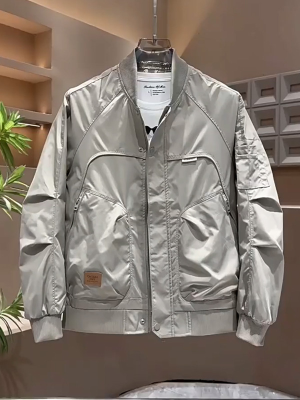 棒球服夹克男2025秋季新款潮牌工装男装美式复古修身飞行员外套男|undefined