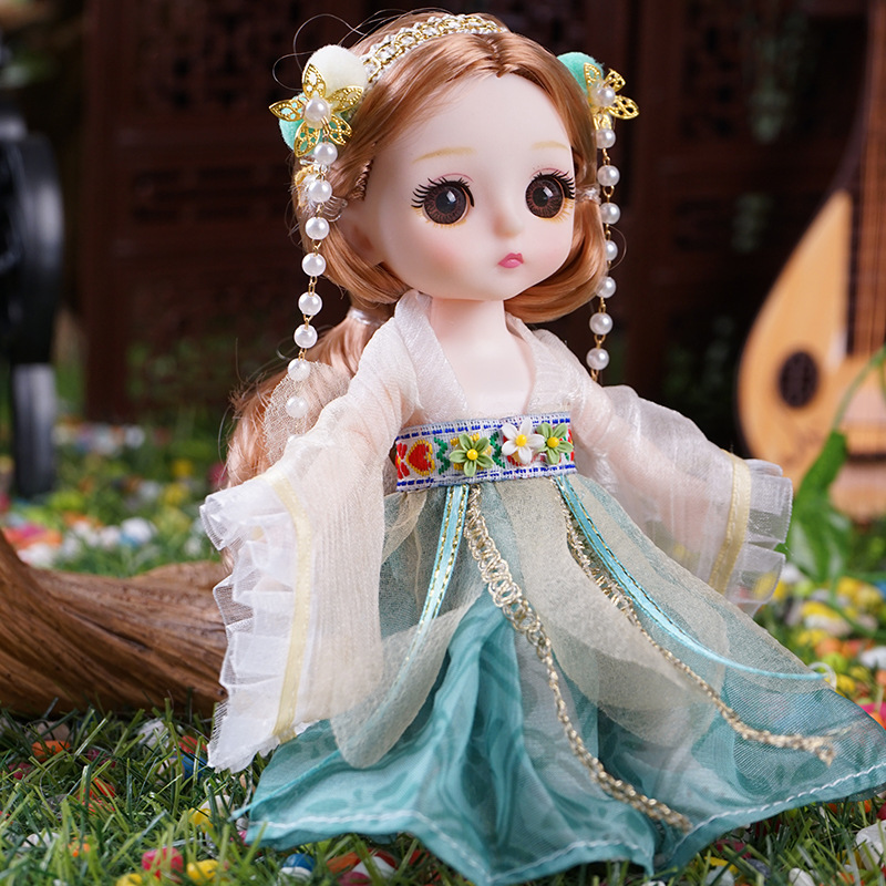 Hanfu Ancient Court Dress Doll Wedding Dress Girl Children's Dress-Up Doll Night Market Scenic Spot Figurine Toy Little Princess