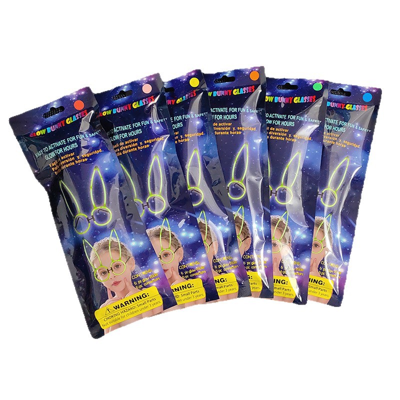 Fábrica directa de gafas de conejo luminoso regalos de vacaciones padres e hijos fiesta de cumpleaños de moda creativa juguetes luminosos DIY