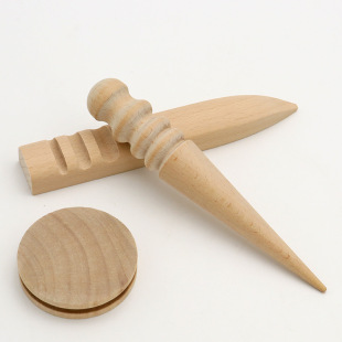 Beech wood polishing stick leather edging edge polishing rounded round edge flat bar round bar diy leather tools