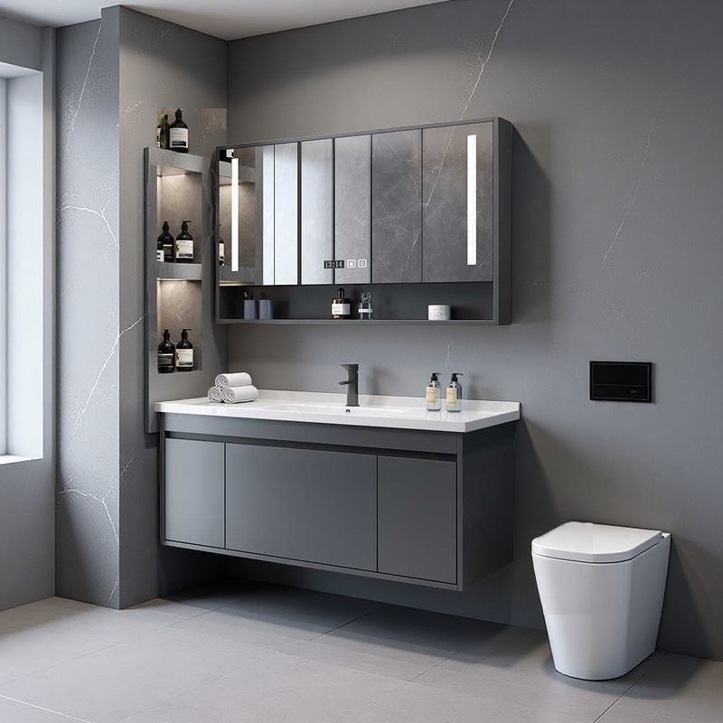 实木浴室柜陶瓷一体盆洗脸盆台面一体洗手盆柜组合陶瓷一体盆卫浴