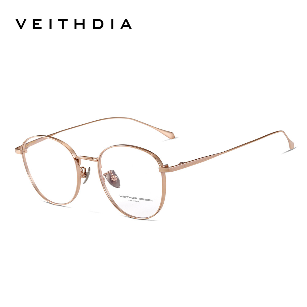 Marco de espejo de miopía óptica de titanio puro para hombres y mujeres retro redondo simple con grado transfronterizo punto 9918