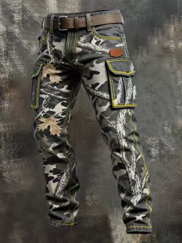Printed Men's Vintage Jeans Casual Punk Vintage Straight Overalls_mkmklike.com