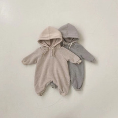 Korean Autumn/Winter New Arrival Hooded Long-Sleeve Baby and Toddler Suit Striped Casual Hemd Climbing Suit for Kids