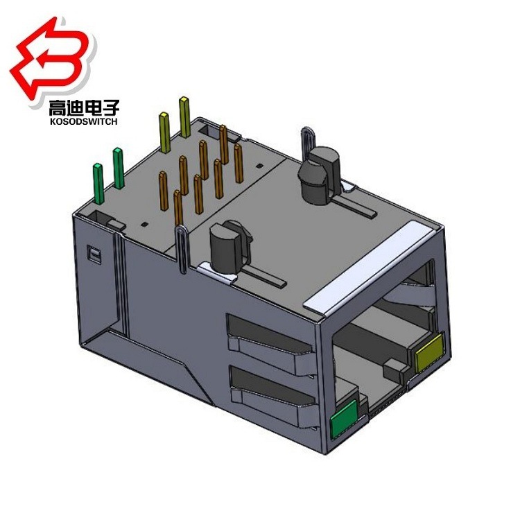 电器RJ45插座带灯网孔   RJ45接口连接器带灯  RJ45插孔带灯网线