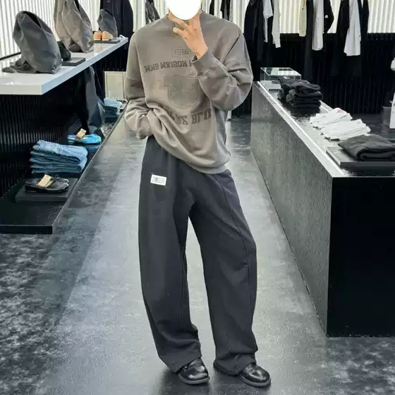 New M6 Tape Print Unisex Relaxed Straight-Leg Sweatpants Joggers