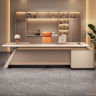 Office Desk Boss Table Light Luxury High-end Feeling Baking Paint Class Table Simple Modern High-end Manager Office President Table