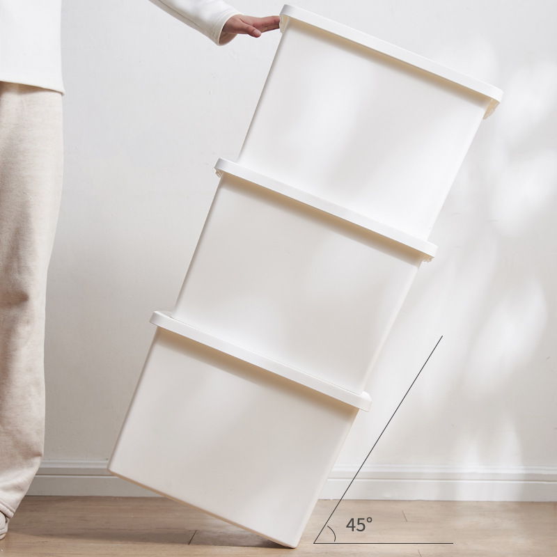 代発洋洋魚玩具プラスチック収納ケース寝室たんす整理箱防塵ごみ蓋付き白色収納ボックス|undefined