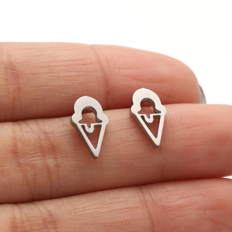 304 Stainless Steel Material Heart Shape, Butterfly Pattern PVD Coated 18K Gold Real Gold Plated Heart Shape Butterfly 304 Stainless Steel Waterproof Non Tarnish Ear Studs