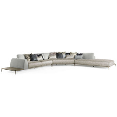 Roberto Cavalli corner sofa, Italian light luxury fabric combination sofa, metal copper designer sofa