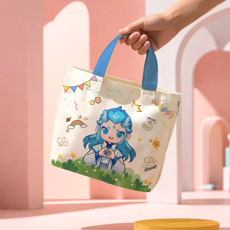 Ao Bing-Blue-Bolsa de lona 27*22*7cm