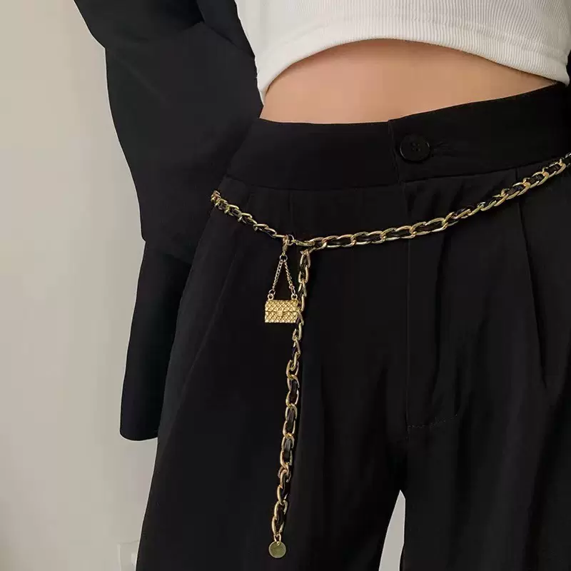 小香风腰链女配裙子金属包高级感装饰西装毛衣链条细腰带裤腰链条