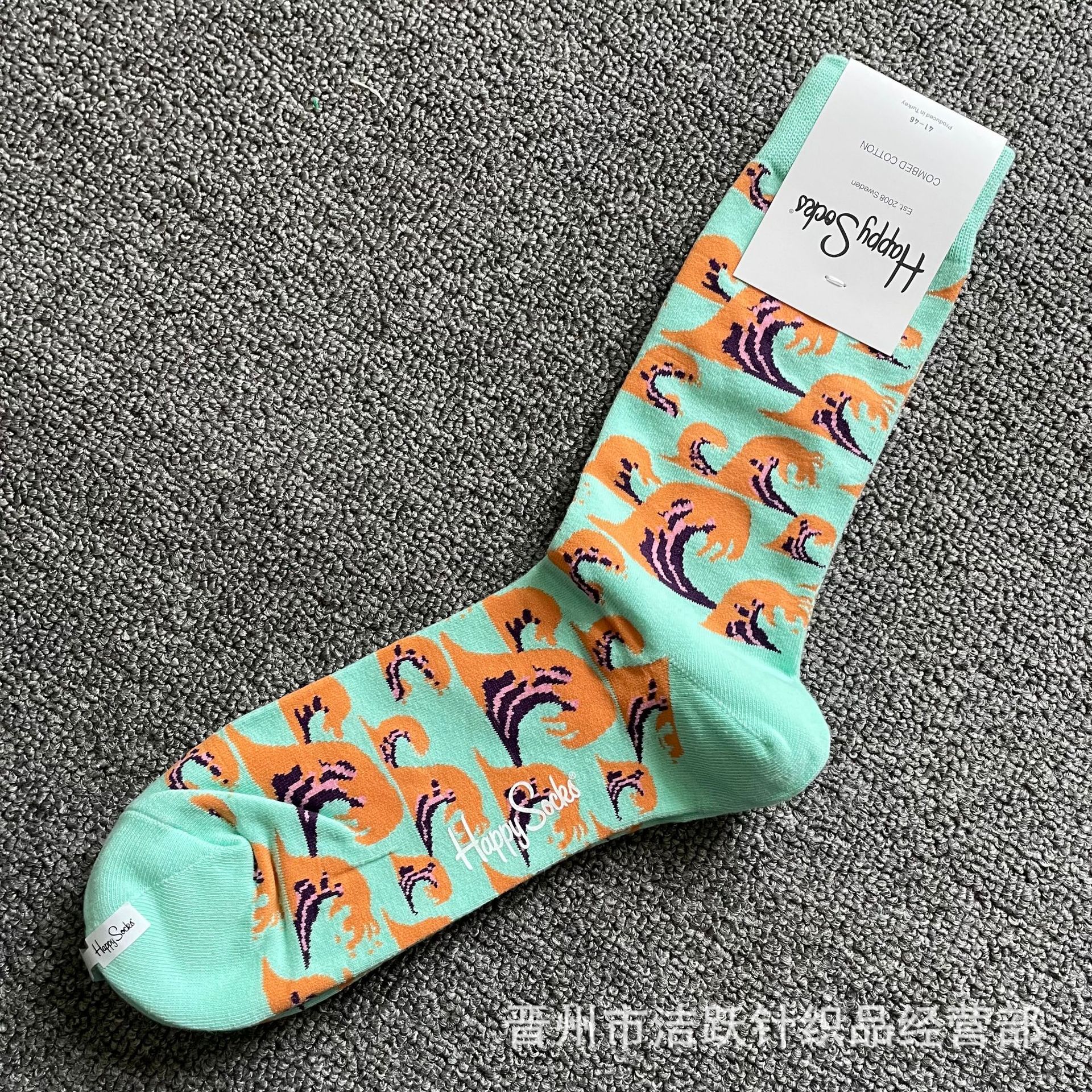 Happy socks新品高品质ハイレザー男性ソックススウェーデンコットンソックスファッションソックスカップルinsロング美脚ソックス