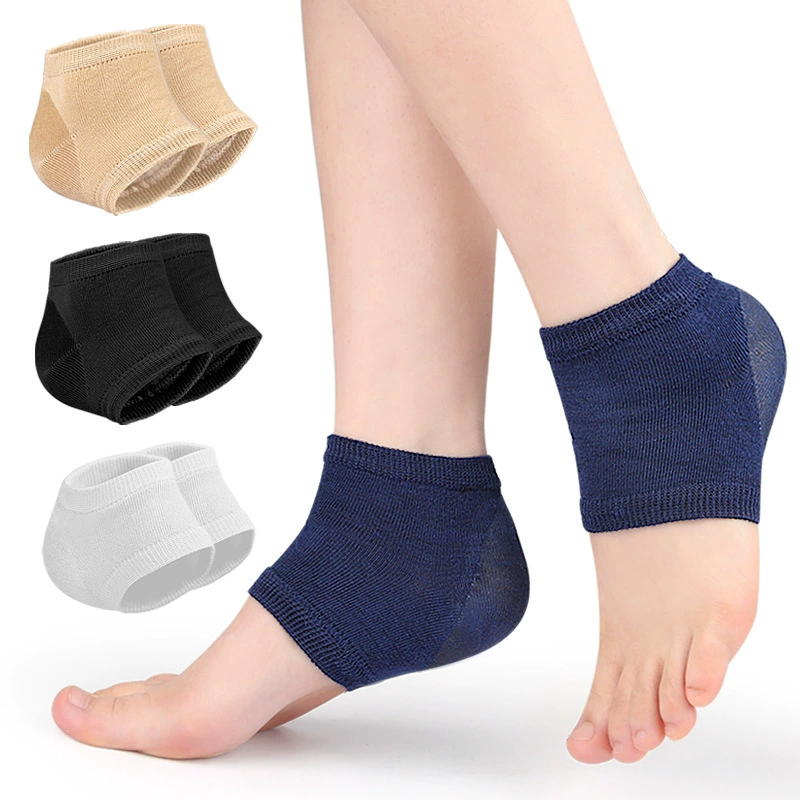 Подушечки для пяток для мужчин и женщин, носки половинного размера для предотвращения трещин на стопах, защита пяток, носки против трещин, белые и телесные гелевые подушечки.
